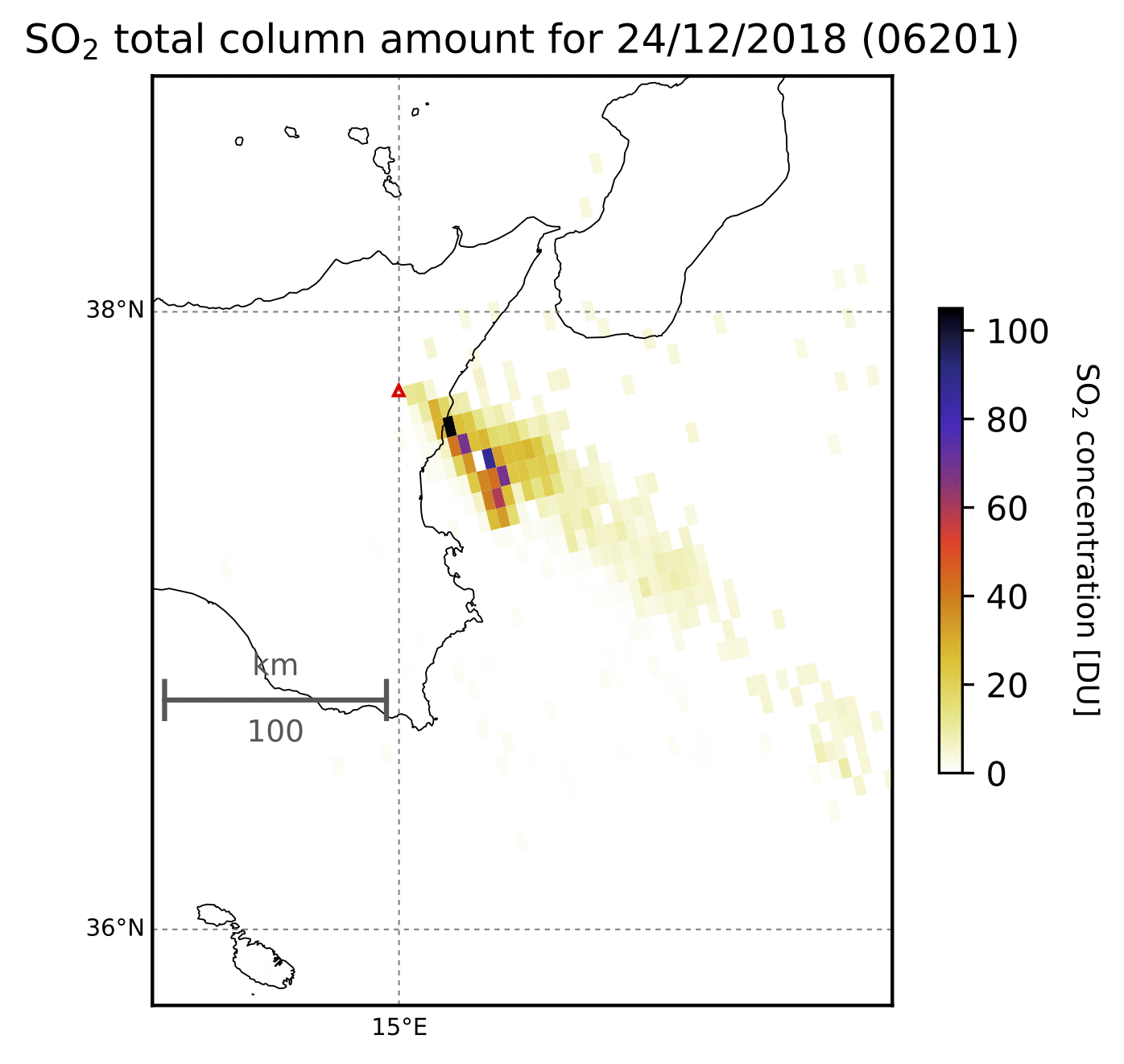 SO<sub>2</sub> VCDs corrected for altitude